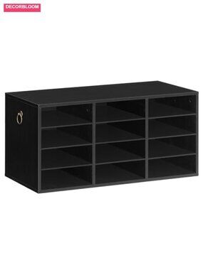 Countertop Mail Sorter, 12 Compartments Wooden Literature Organizer for Office